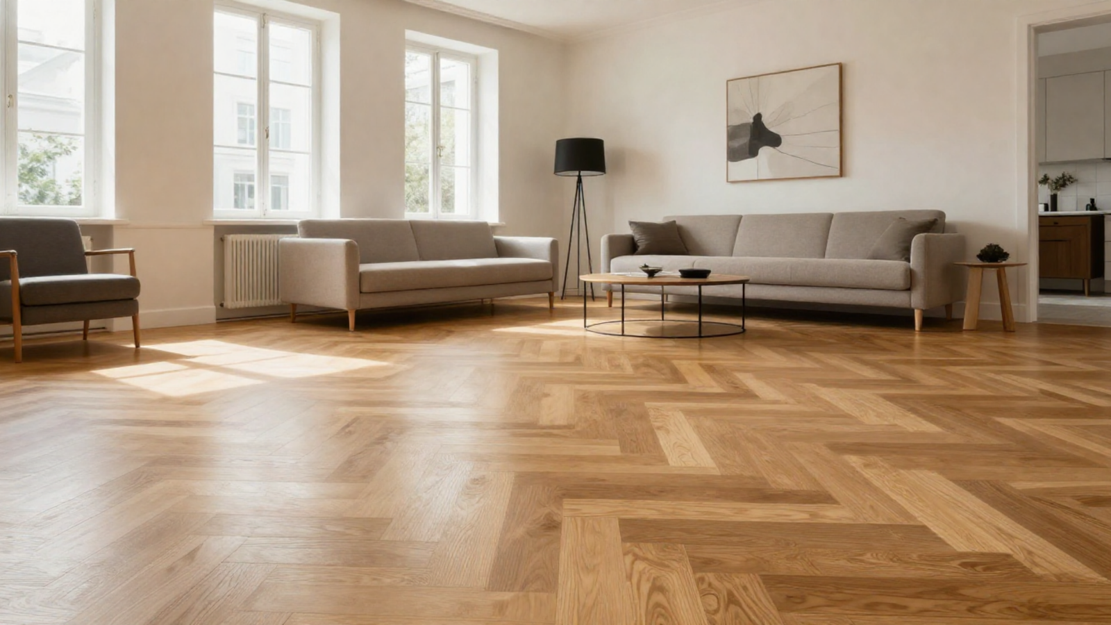 Parkettboden Verlegung München Wohnzimmer